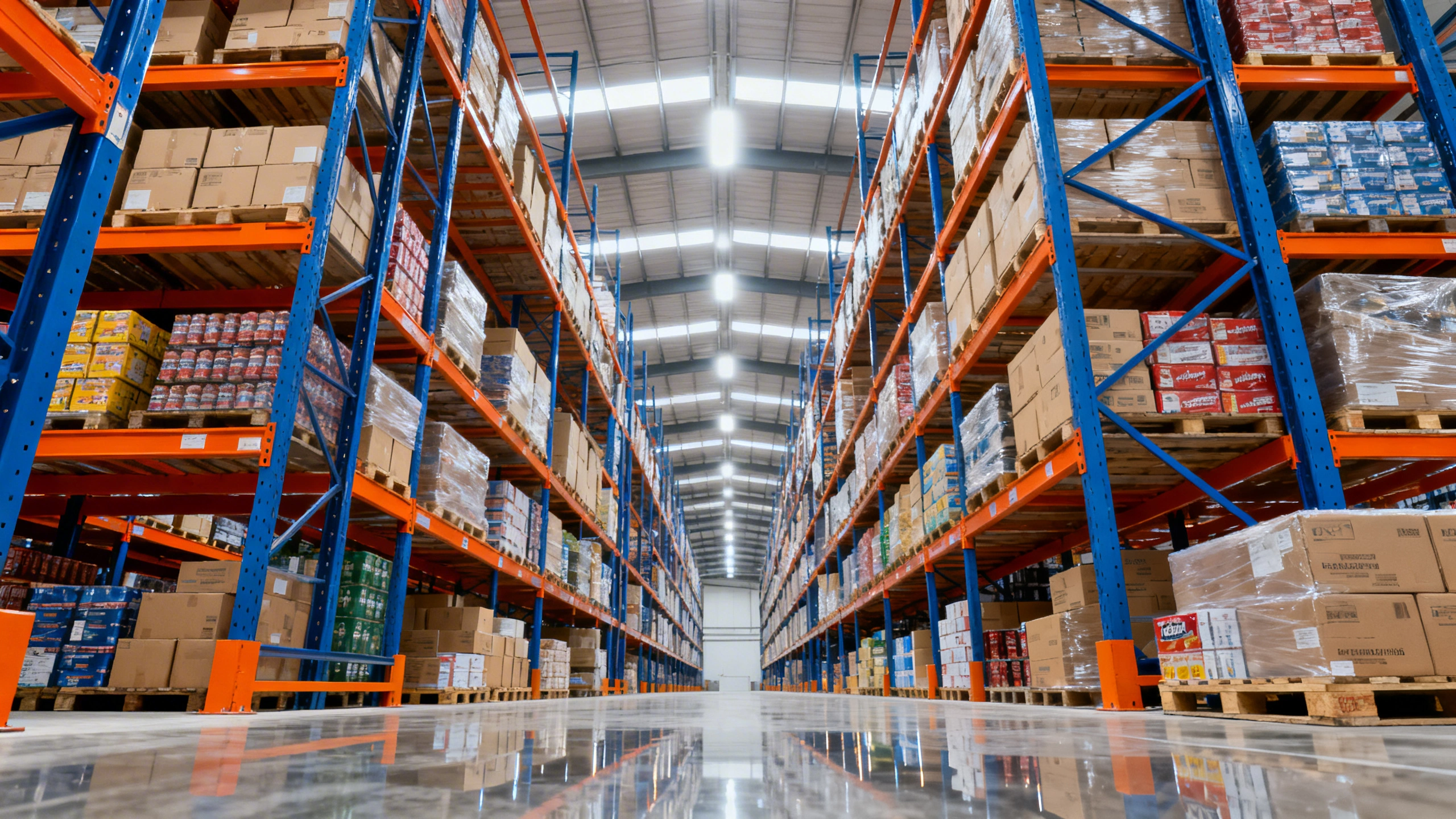 Porta palete para distribuidoras em Ribeirão Preto com paletes organizados em múltiplos níveis